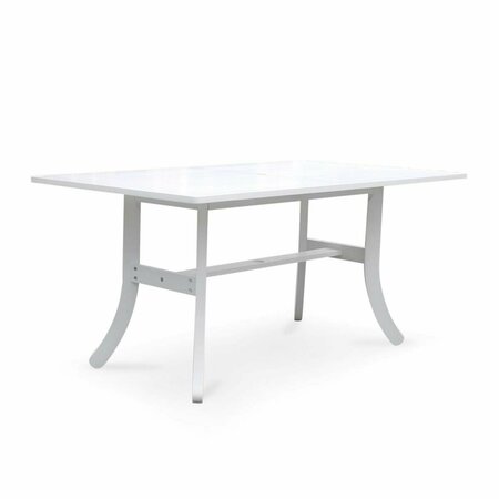 GFANCY FIXTURES 29 x 59 x 31 in. White Dining Table with Curved Legs GF3084961